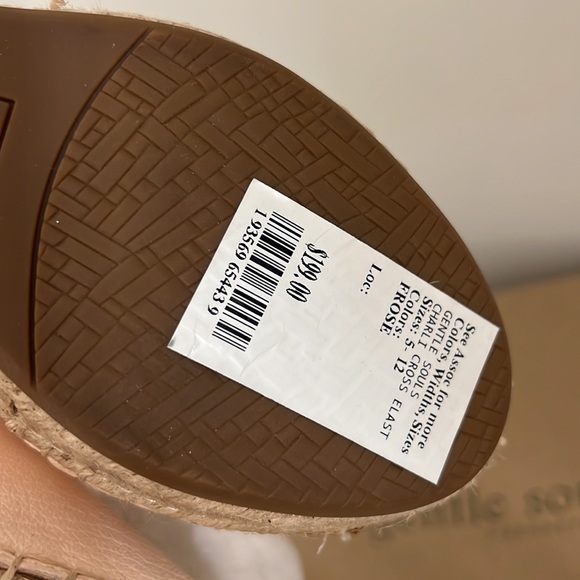 SALE ✨ Kenneth Cole Charli Suede Cross Elastic Espadrille Wedge Heels Blush Pink - Picture 10 of 13